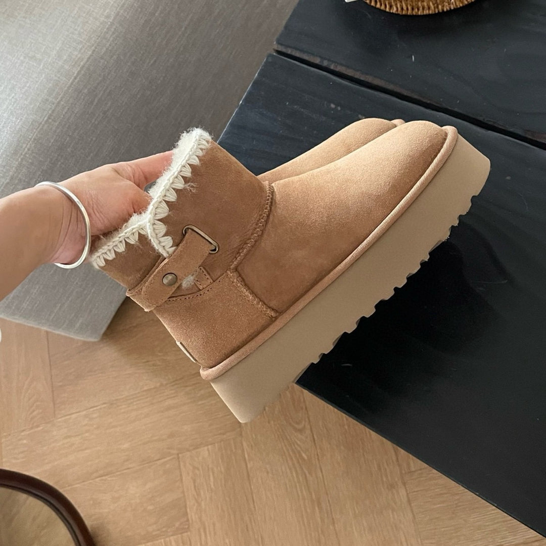 מגפיים פרוותיות באיכות גבוהה סגירת אבזם