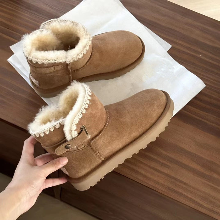 מגפיים פרוותיות באיכות גבוהה סגירת אבזם