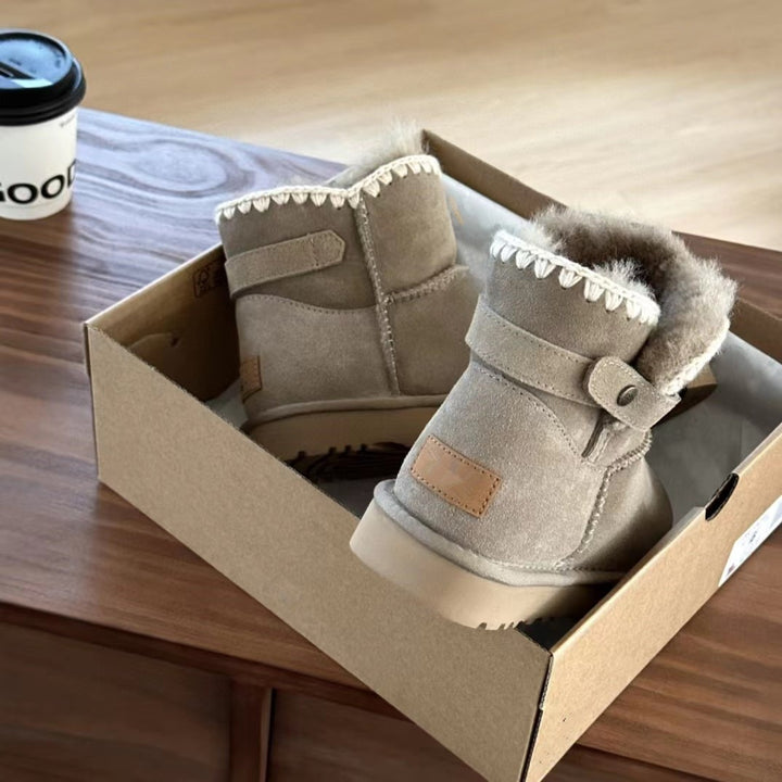 מגפיים פרוותיות באיכות גבוהה סגירת אבזם