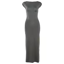 שמלת מקסי צמודה גב פתוח - Marilyn