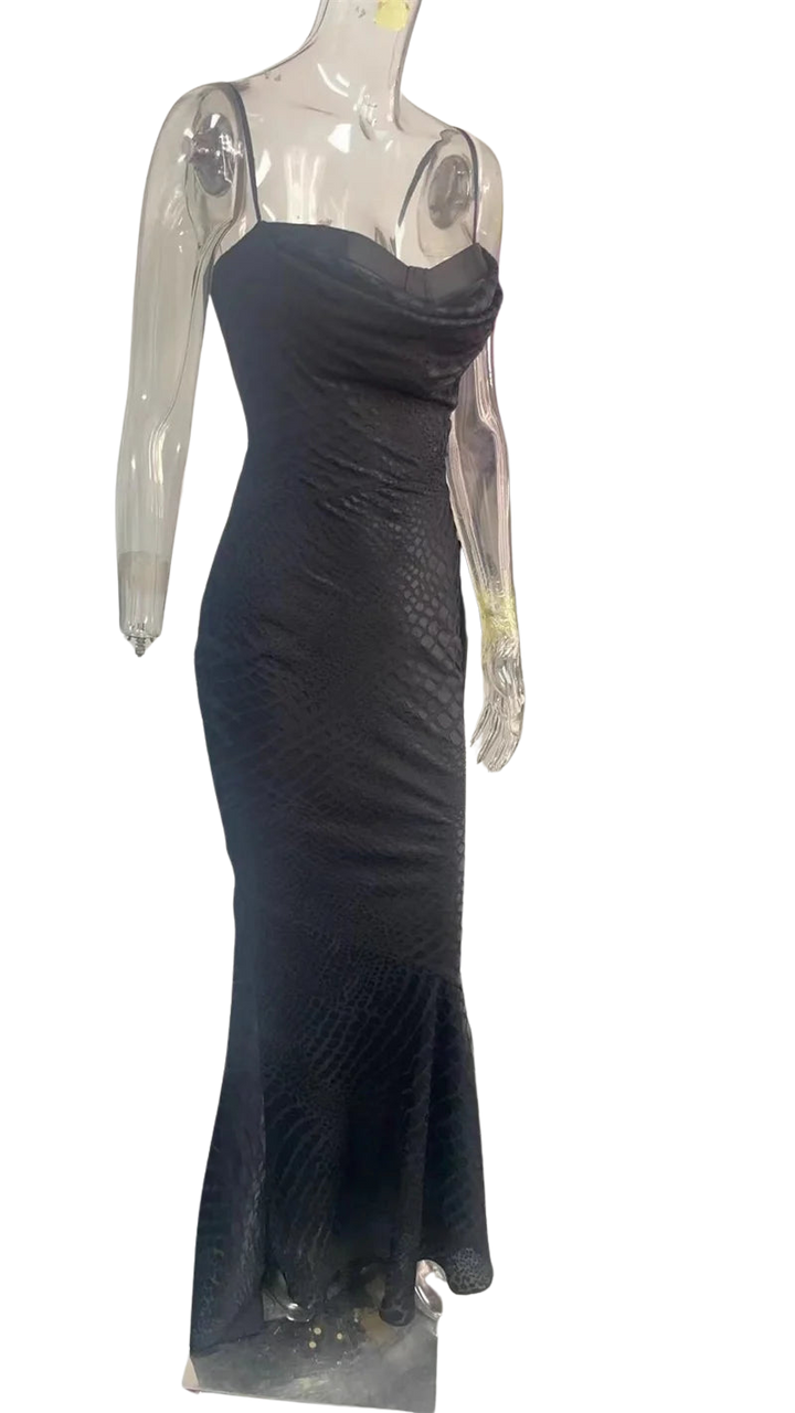 שמלת מקסי סאטן בעיצוב מנוחש - רוזין