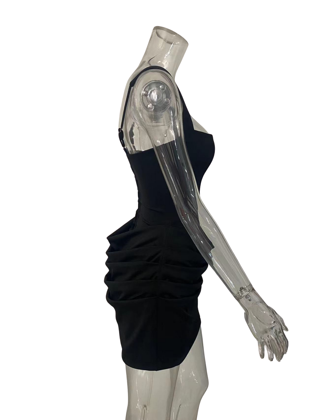 שמלת מיני בעיצוב קיפולים ומחוך קשירה בגב להצמדה במותן - רנטה