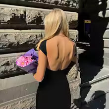 שמלת מקסי צמודה גב פתוח - Marilyn