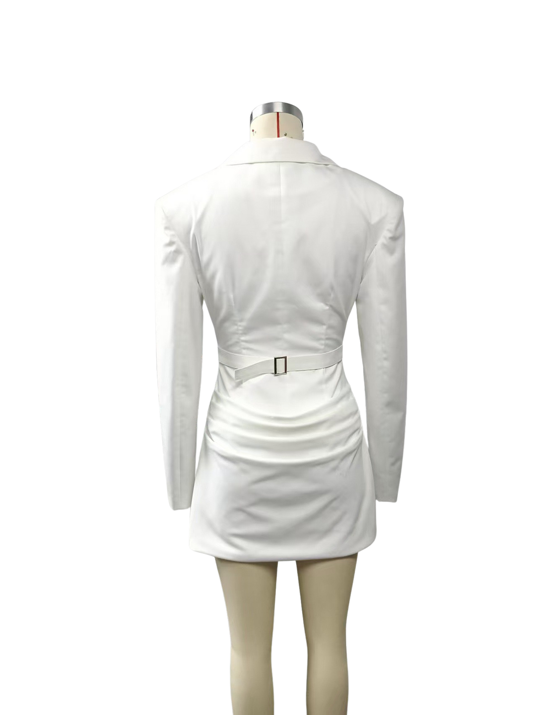 שמלת מיני מחויטת בעיצוב סגירת סיכות וקיפולים - מוס