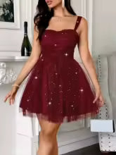 שמלת מיני נצנצים מלמלה בגזרת A בעיטור פפיון - Isabel