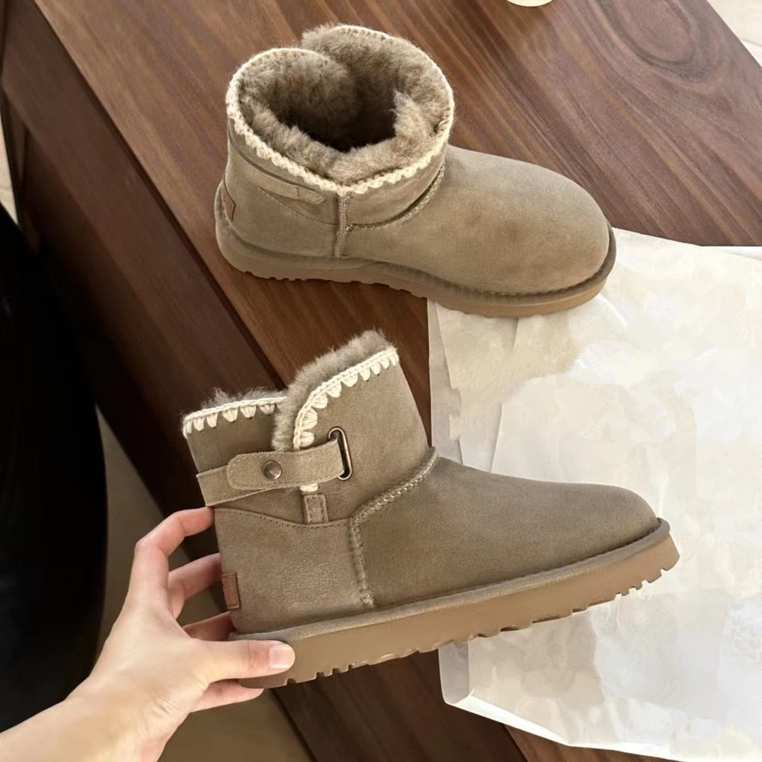 מגפיים פרוותיות באיכות גבוהה סגירת אבזם