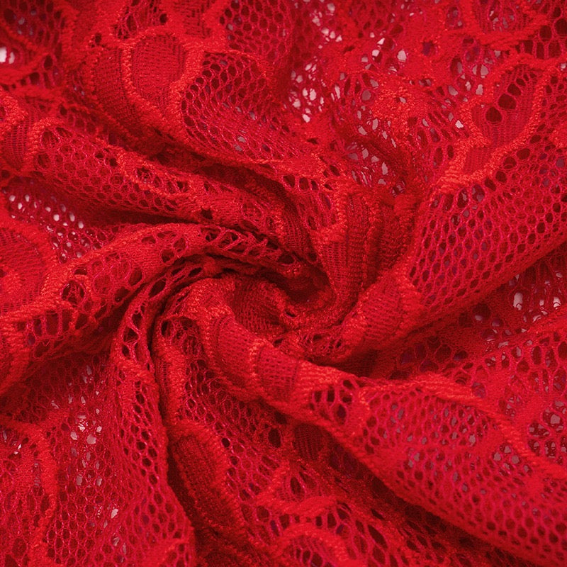 שמלת מיני כתפיים חשופות בעיטור תחרה - אוריה