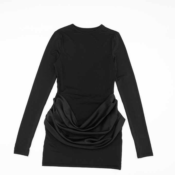 שמלת מיני בעיצוב קיפולי סאטן - שרין