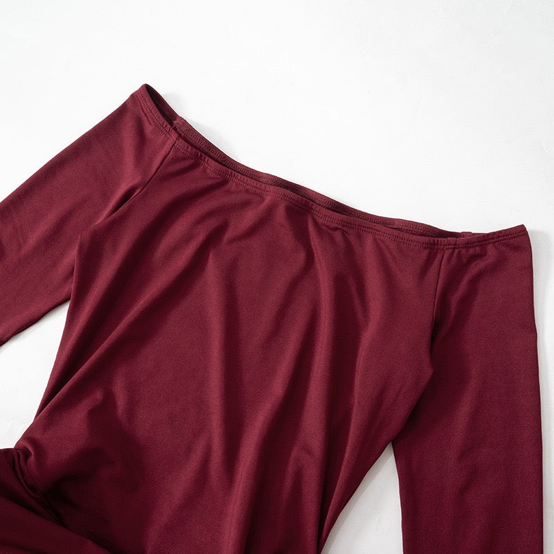 שמלת מיני בעיצוב קיפולים כתפיים חשופות - שיילה