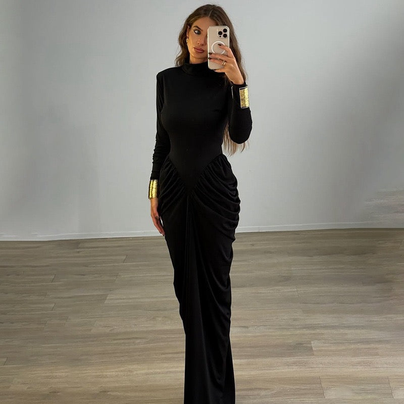 שמלת מקסי בעיצוב קיפולים - נהורה