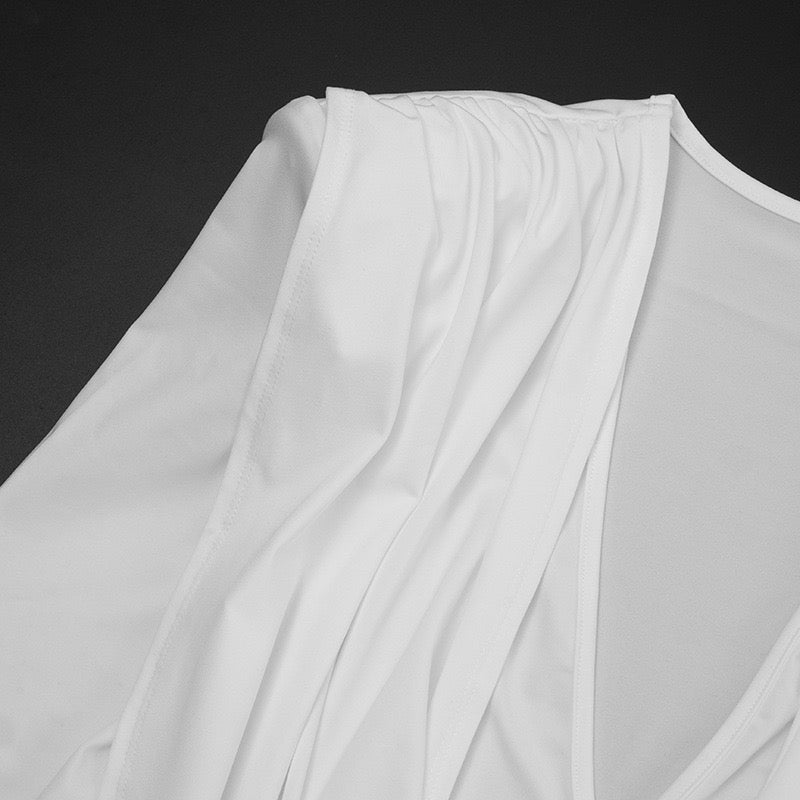 שמלת מיני בעיצוב קיפולים וקרוס - קרסטי