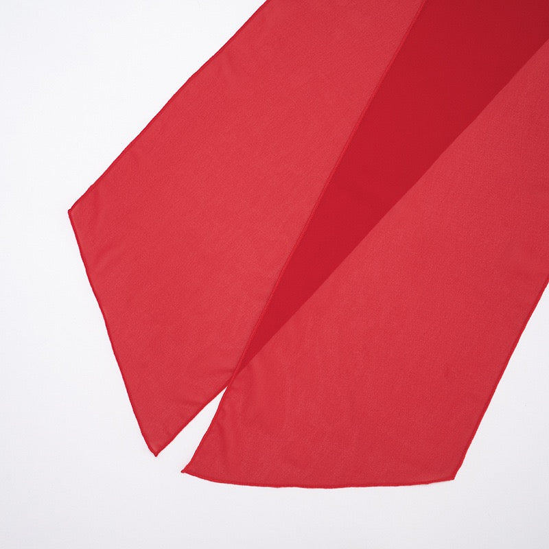 שמלת מקסי סטרפלס בעיצוב שיפון בעיטור צעיף תואם - ג׳יג׳י