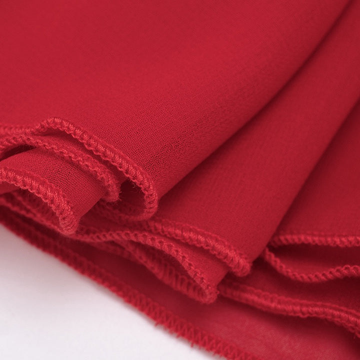 שמלת מקסי סטרפלס בעיצוב שיפון בעיטור צעיף תואם - ג׳יג׳י