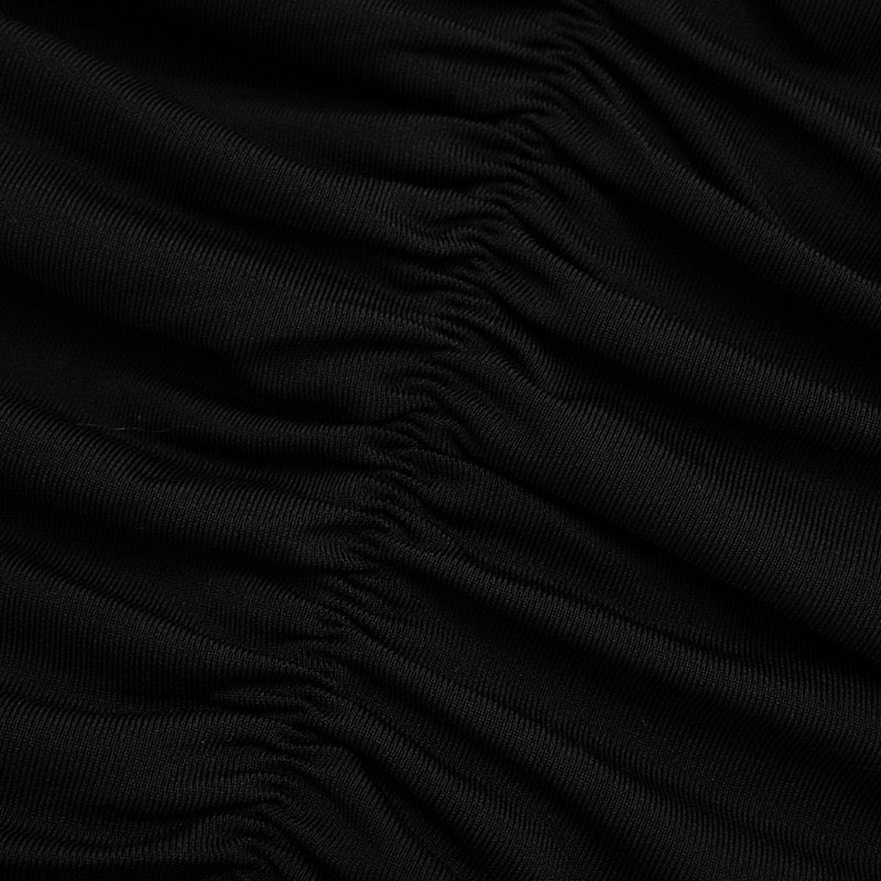 שמלת מיני בעיצוב כיווצים כתפיים חשופות - ג׳ימי