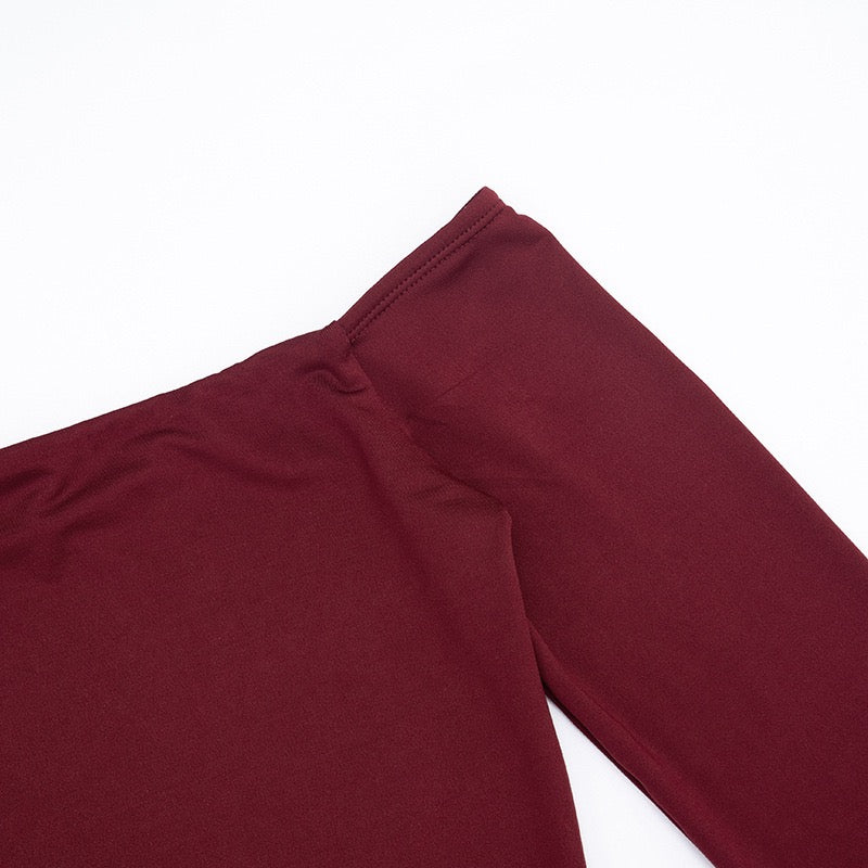 שמלת מיני בעיצוב בגד גוף וקיפולים כתפיים חשופות - רוקי