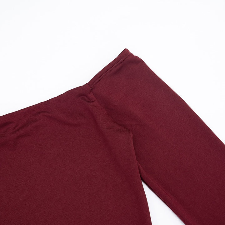 שמלת מיני בעיצוב בגד גוף וקיפולים כתפיים חשופות - רוקי