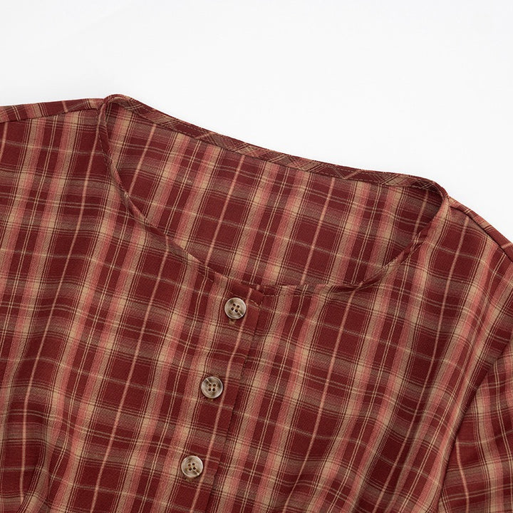 שמלת מיני מלמלה משובצת בעיצוב כפתורים - מוניקה