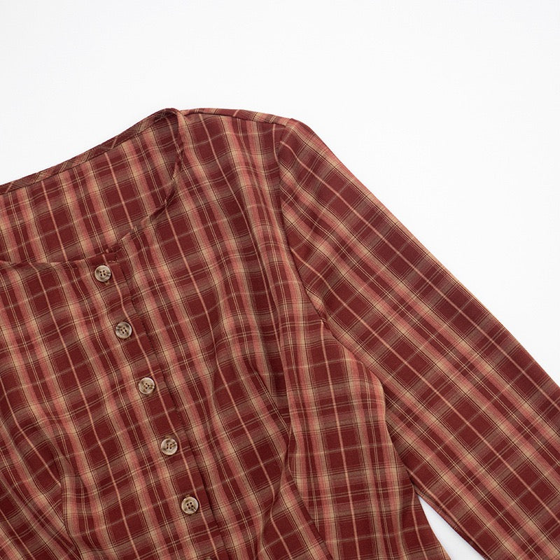 שמלת מיני מלמלה משובצת בעיצוב כפתורים - מוניקה