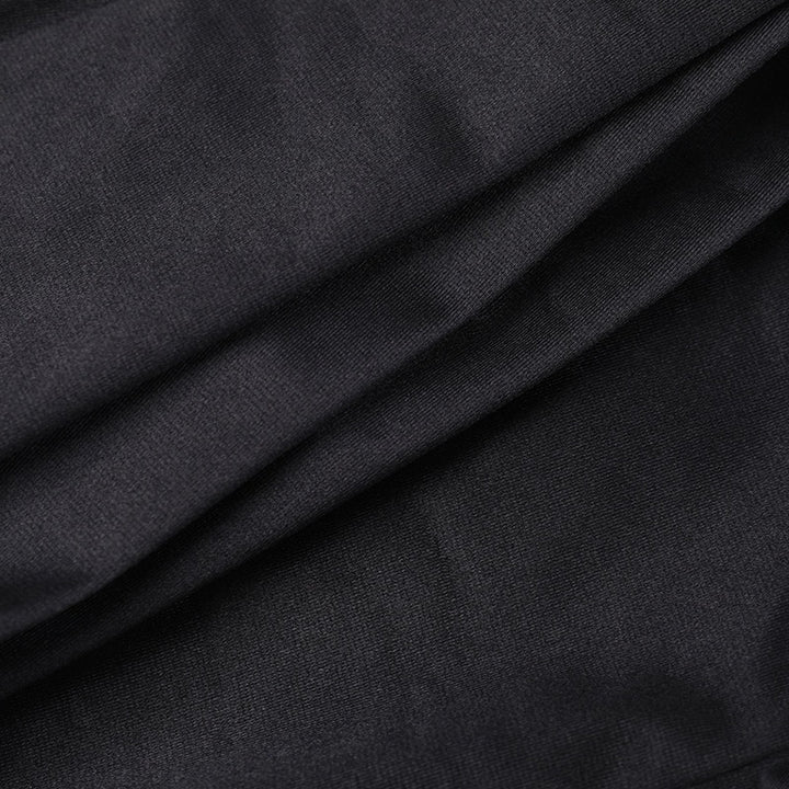 סט שני חלקים סאטן חצאית מקסי וטופ סטרפלס בעיטור צעיף תואם - Amori