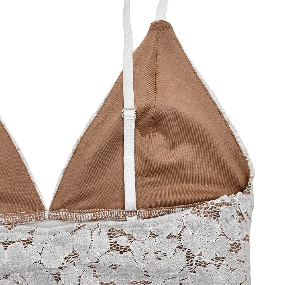 שמלת מקסי סאטן בעיצוב שסע ותחרה - אמורי