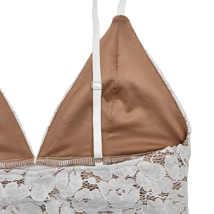 שמלת מקסי סאטן בעיצוב שסע ותחרה - אמורי