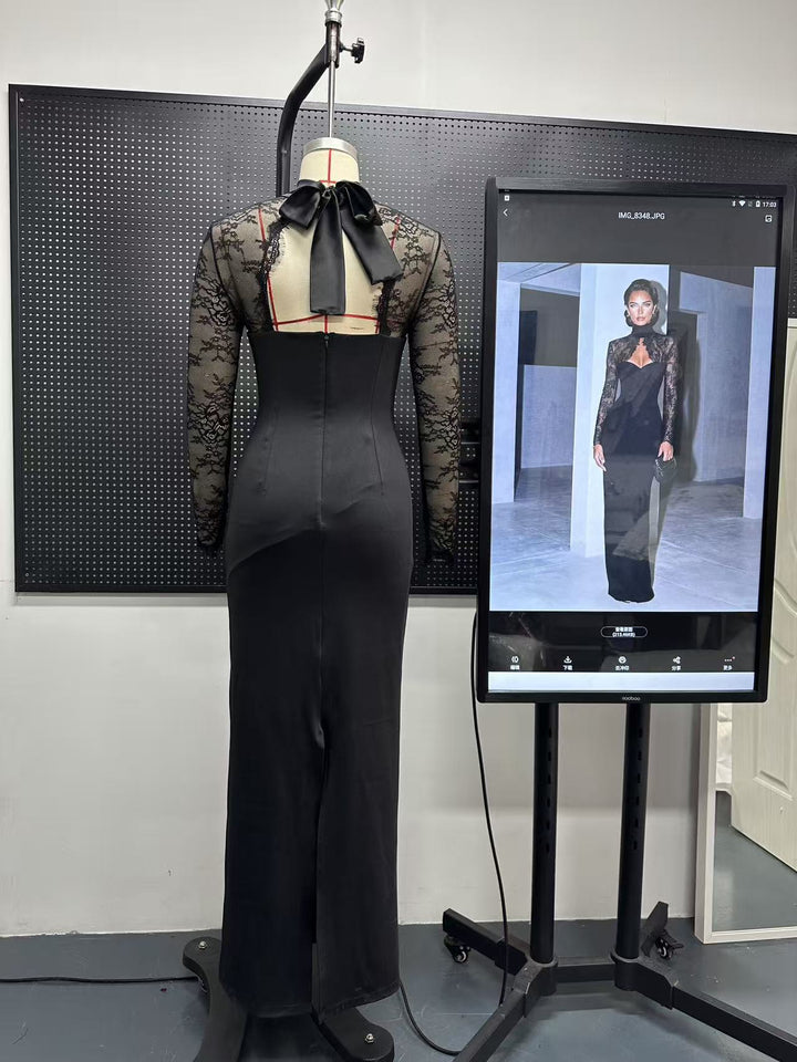 שמלת מקסי בעיטור תחרה - ILAY