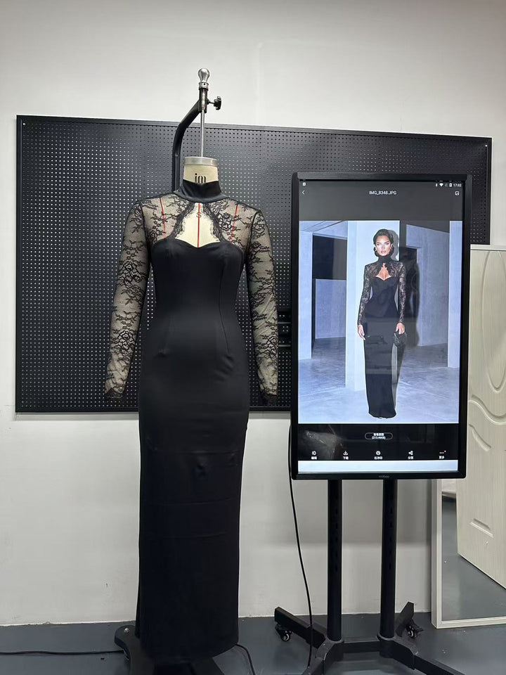 שמלת מקסי בעיטור תחרה - ILAY