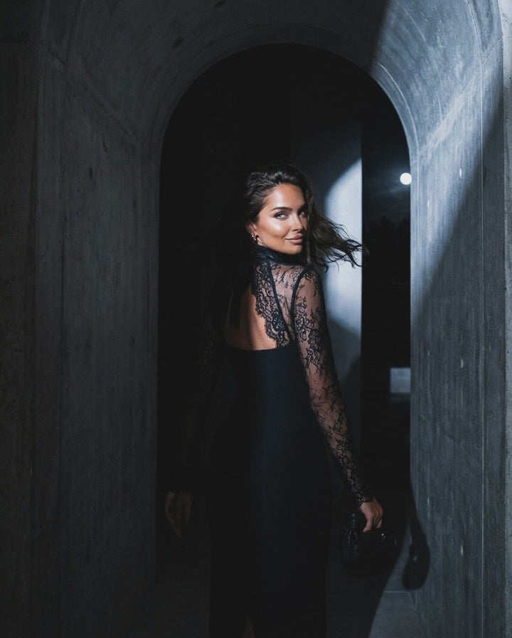 שמלת מקסי בעיטור תחרה - ILAY