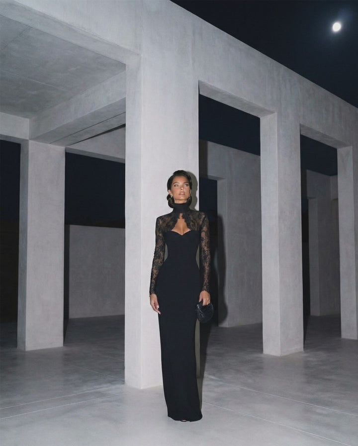 שמלת מקסי בעיטור תחרה - ILAY