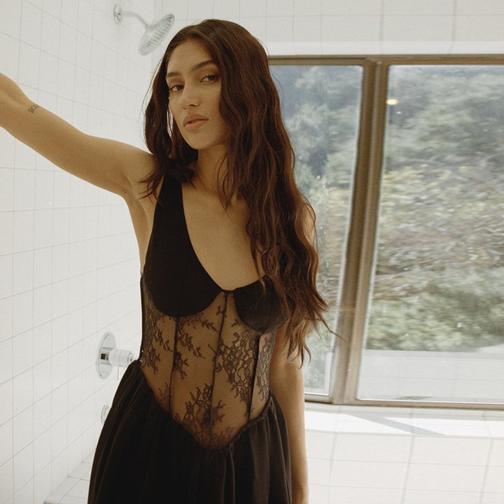 שמלת מקסי בעיצוב תחרה - עינת