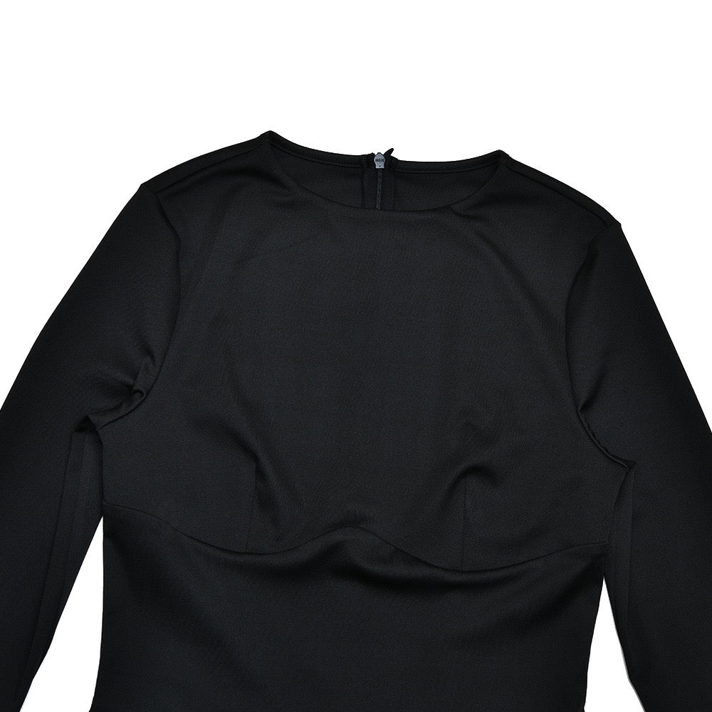 שמלת מקסי בעיטור כיווצי קטיפה - Sela