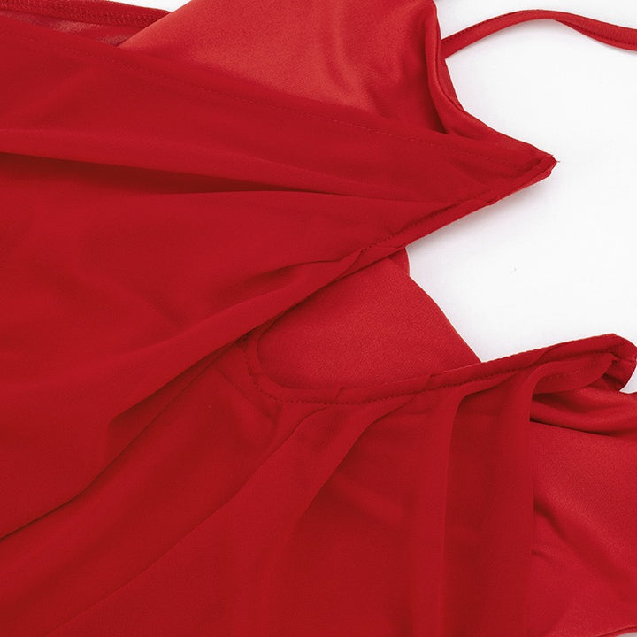שמלת מקסי שיפון בעיצוב בגד גוף כתפיות נשלפות - JULIENNA