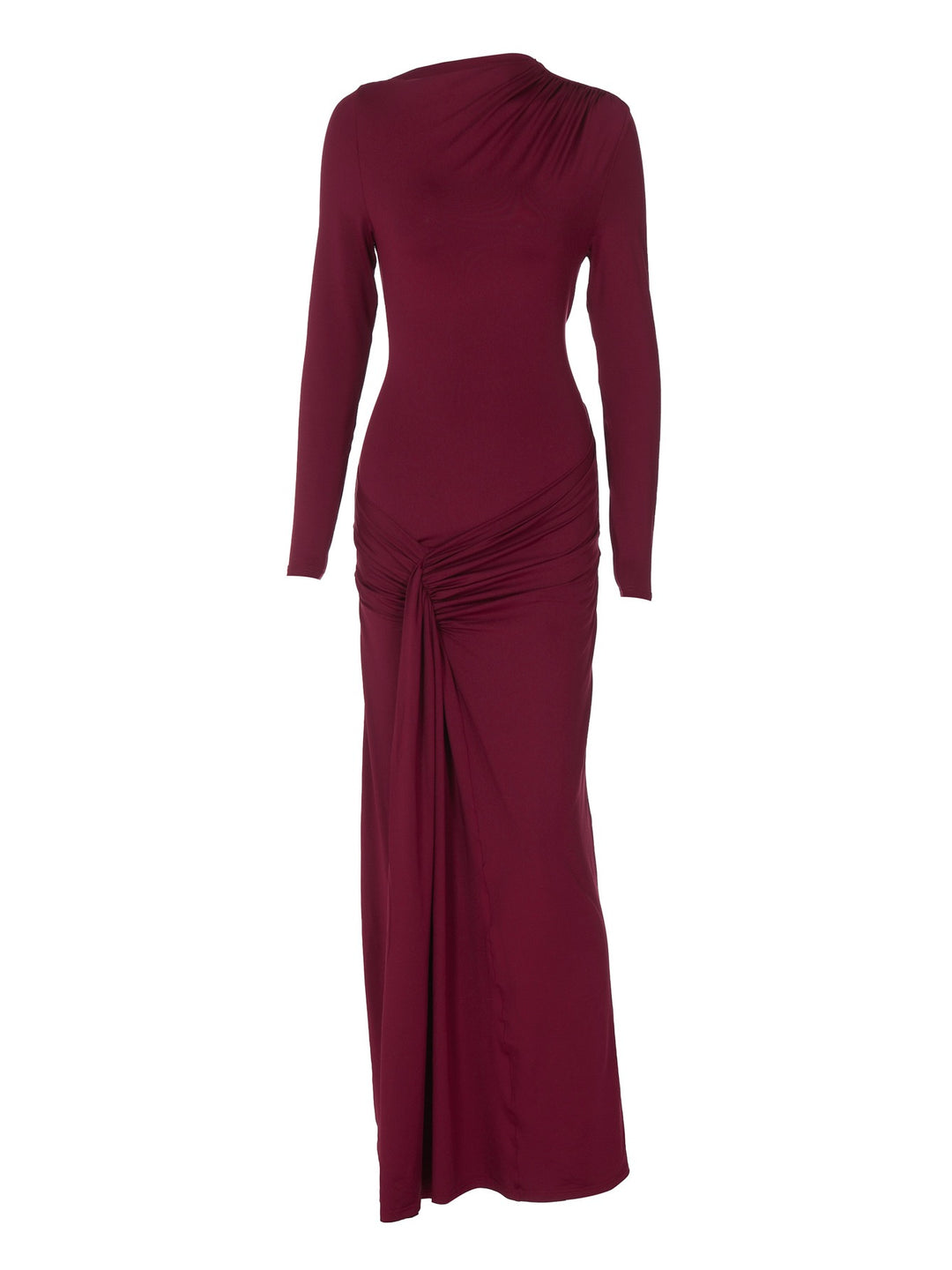 שמלת מקסי בעיצוב כיווצים קשירה בגב להצמדה במותן - הרמוסה