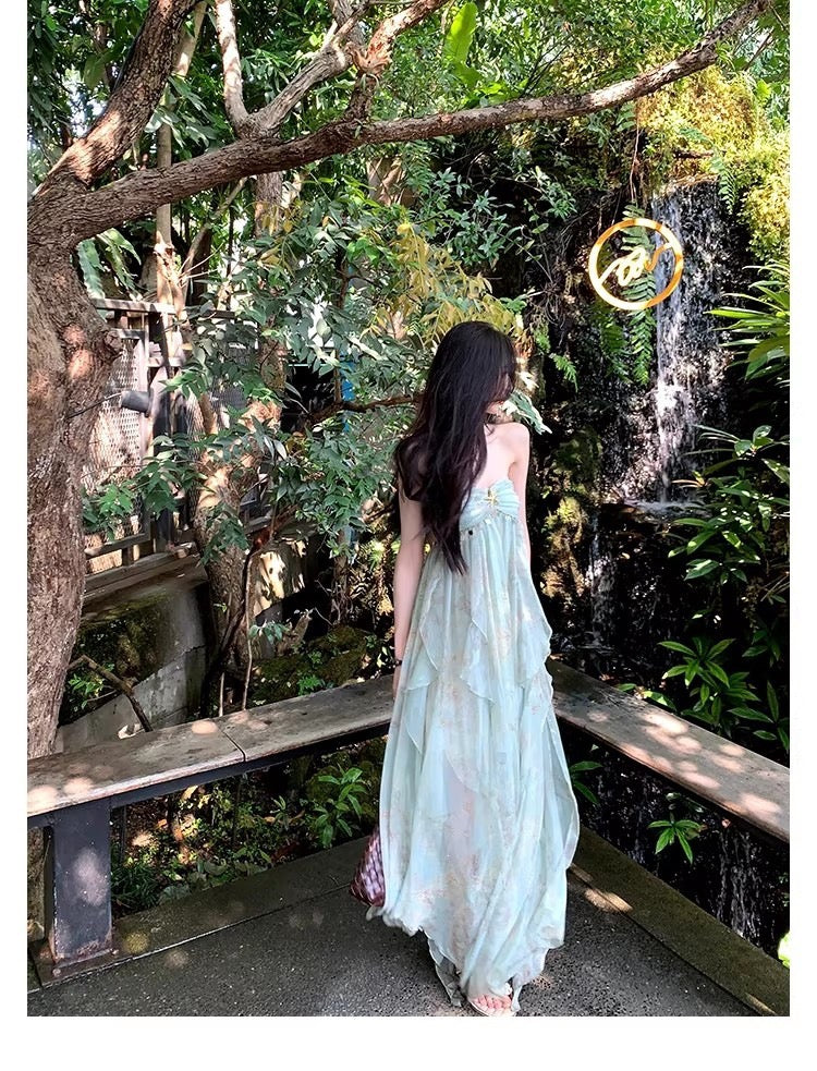 שמלת מיני שיפון מלמלה בעיטור אבזם כוכב ים וצדפים - MAR