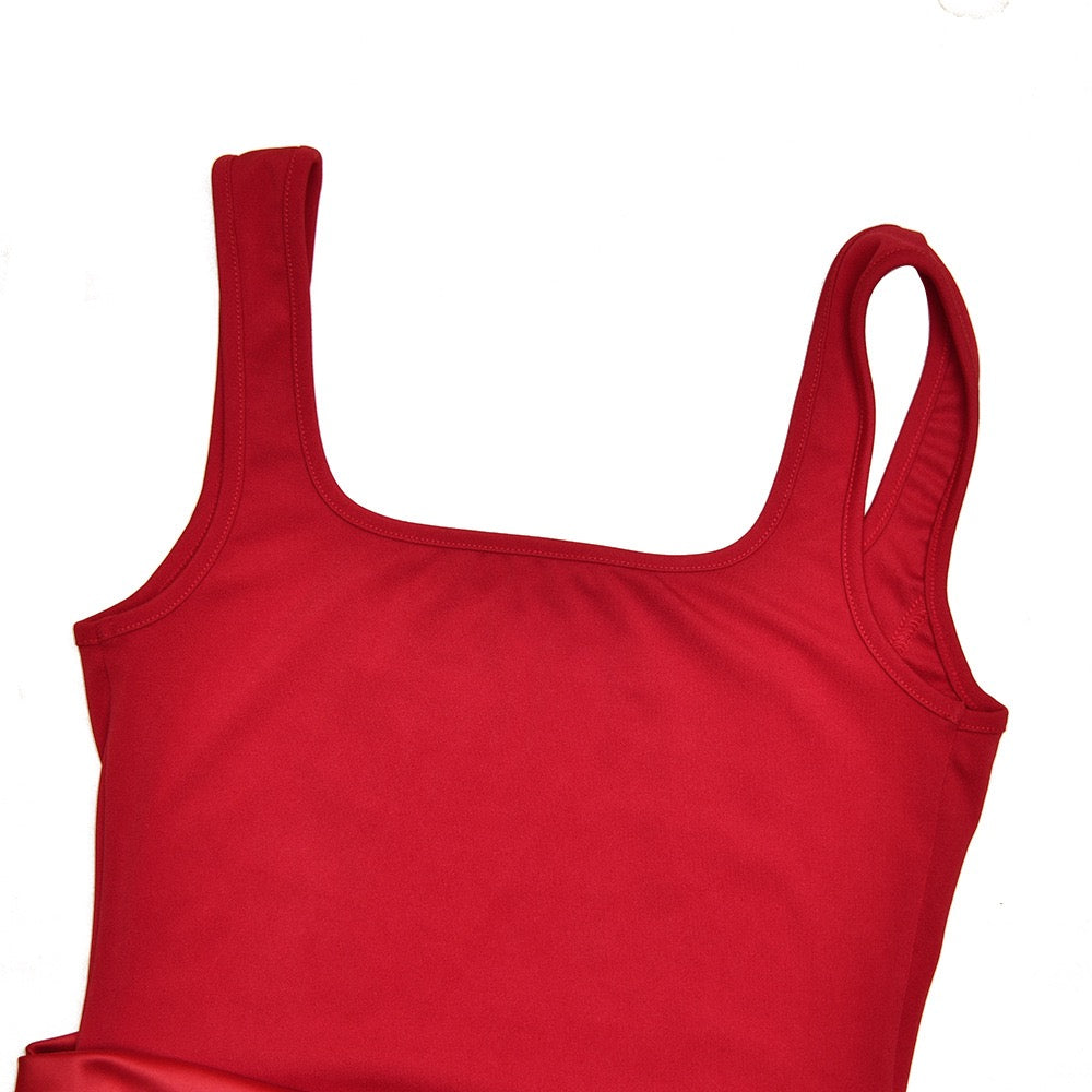 שמלת מקסי בעיצוב קיפולי סאטן ומחוך - Tamara