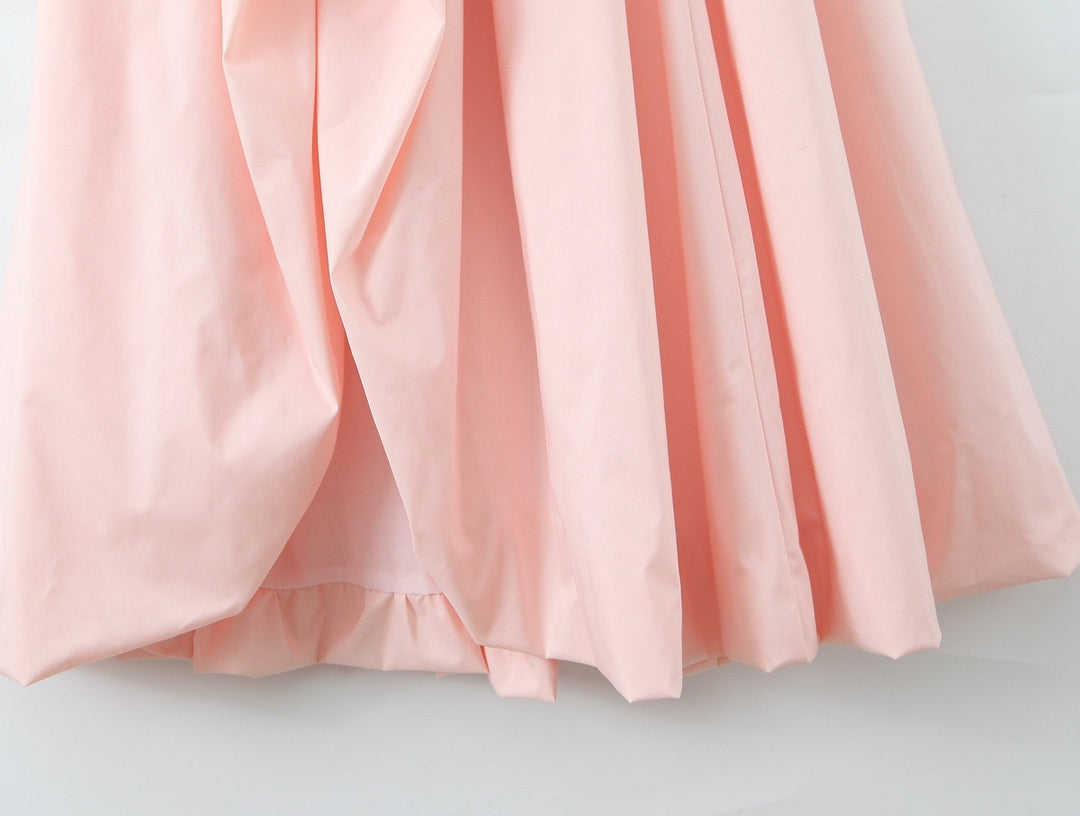 שמלת מקסי בלון בעיצוב שסע קשירה בעורף - ביאנקה