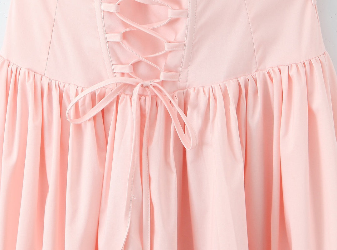 שמלת מקסי בלון בעיצוב שסע קשירה בעורף - ביאנקה