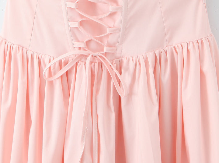 שמלת מקסי בלון בעיצוב שסע קשירה בעורף - ביאנקה