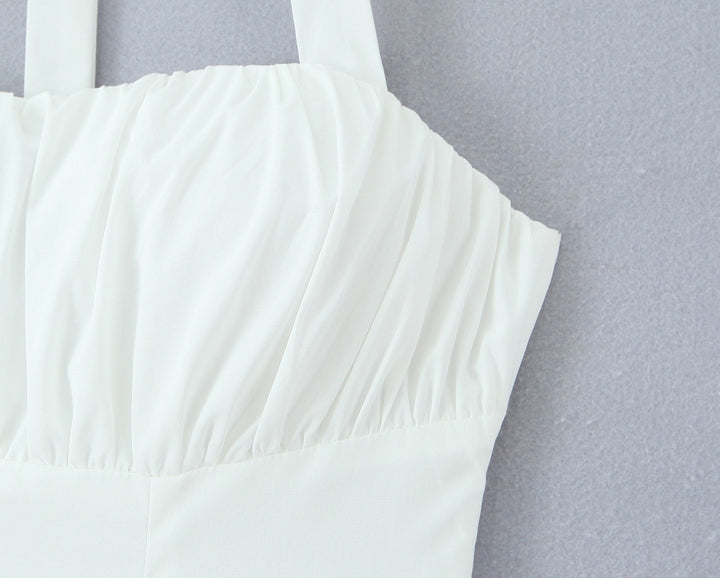 שמלת מקסי בלון בעיצוב שסע קשירה בעורף - ביאנקה