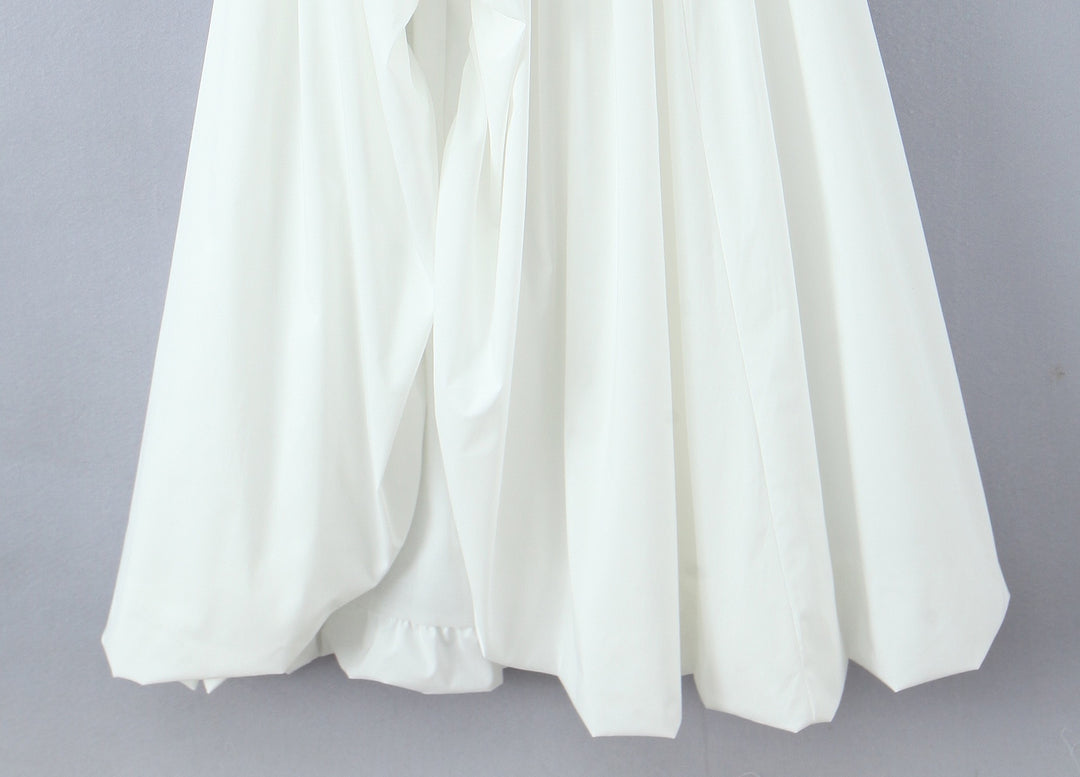 שמלת מקסי בלון בעיצוב שסע קשירה בעורף - ביאנקה