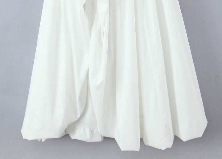 שמלת מקסי בלון בעיצוב שסע קשירה בעורף - ביאנקה