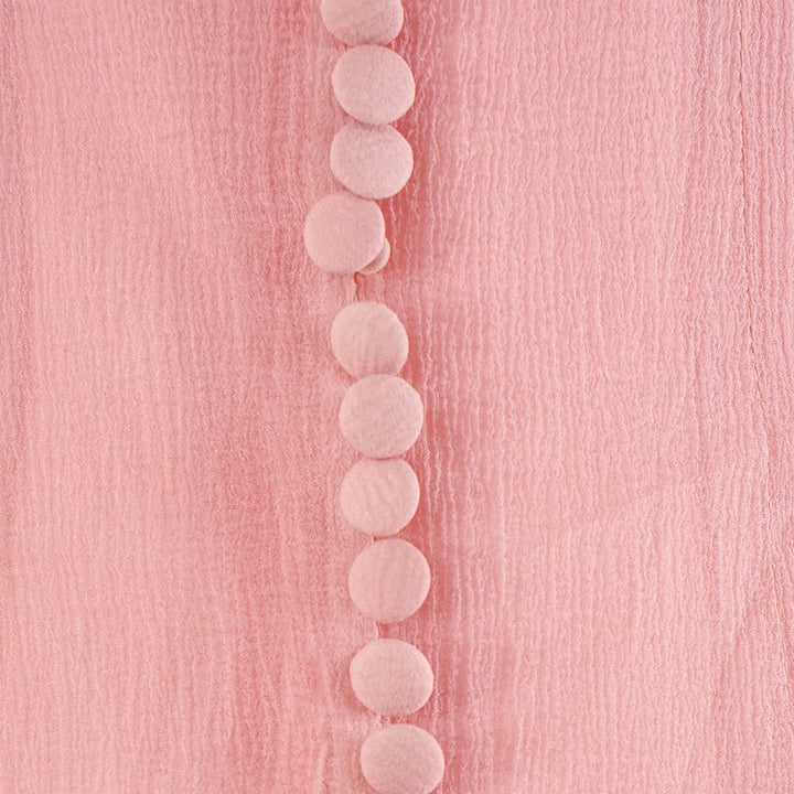 שמלת מיני מלמלה בד שיפון בעיטור כפתורים - Luciel