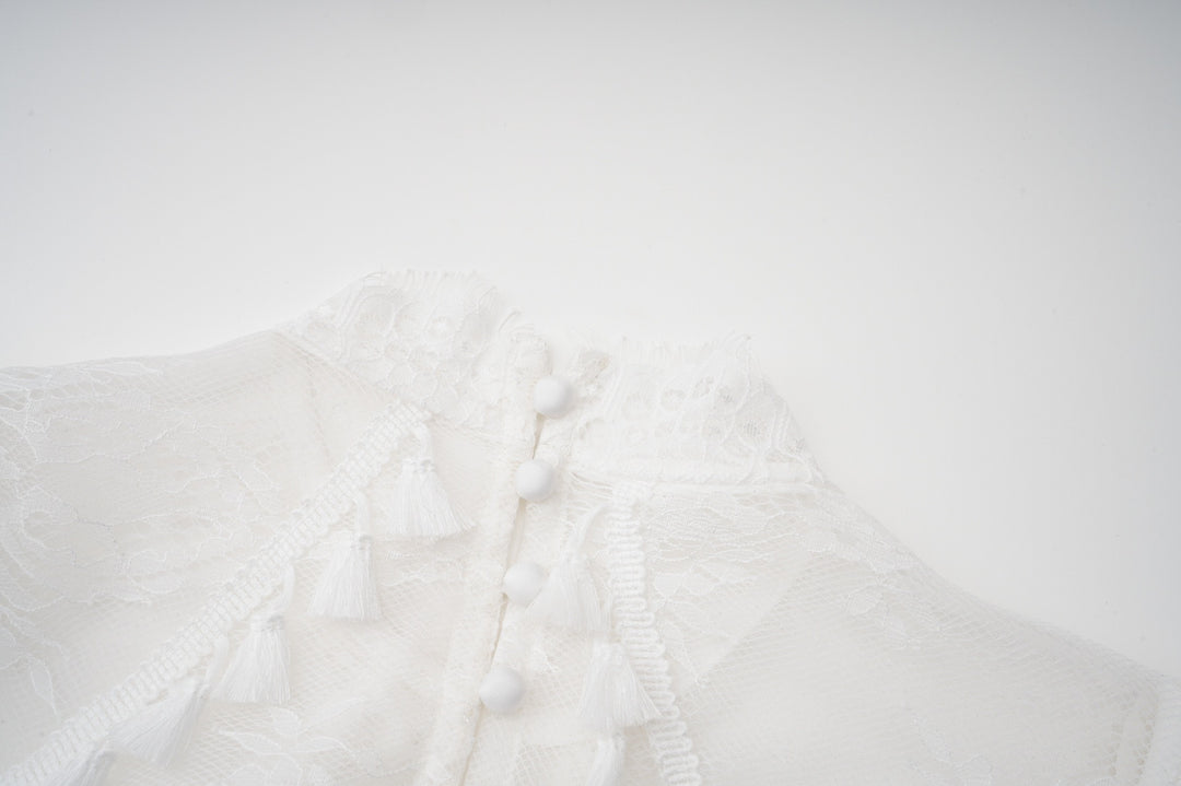 שמלת מקסי תחרה בעיצוב מלמלה גב פתוח - Dalina
