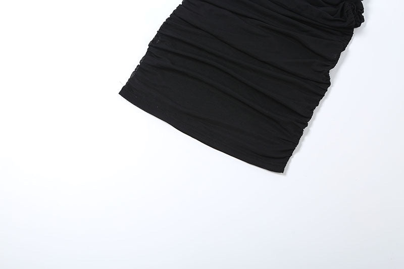 שמלת מידי שיפון בעיצוב כיווצים ותחתית - כרם