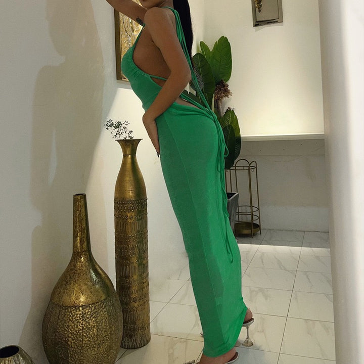 שמלת מקסי אלגנטית גב פתוח - ניקולה