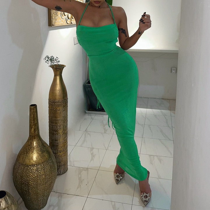 שמלת מקסי אלגנטית גב פתוח - ניקולה