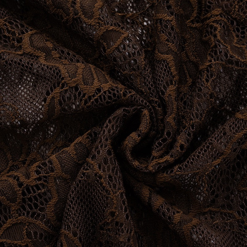 שמלת מקסי בעיצוב בגד גוף תחרה כתפיה נופלת - מרי