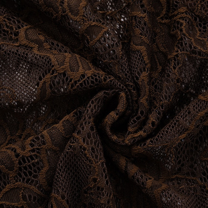 שמלת מקסי בעיצוב בגד גוף תחרה כתפיה נופלת - מרי