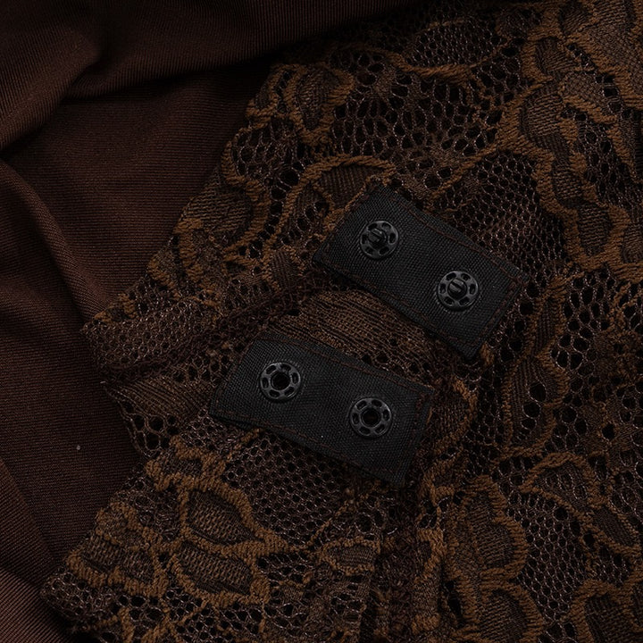 שמלת מקסי בעיצוב בגד גוף תחרה כתפיה נופלת - מרי