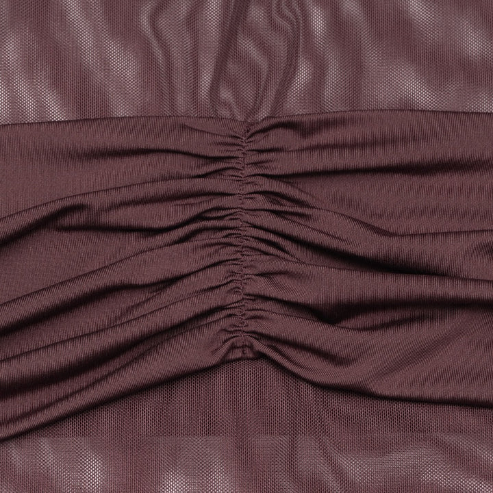 שמלת מיני בעיצוב שיפון כתפיים חשופות - אלה לי